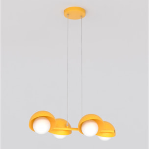Lampada a sospensione Boom in acciaio arancione
