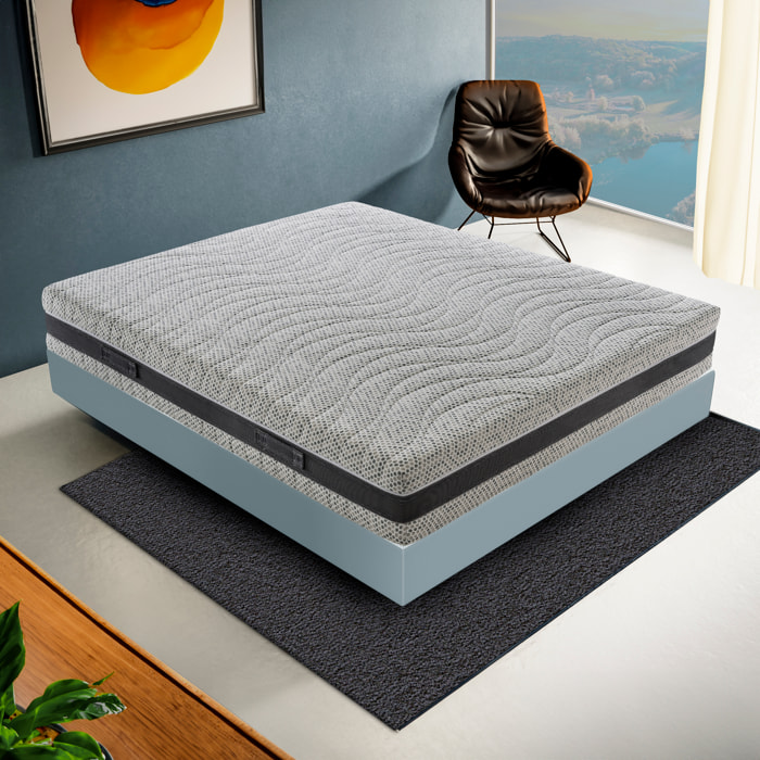 Materasso 160x190 in Memory Foam - 5 Strati - Altezza 23 cm - 7 Zone di Comfort - Rivestimento Sfoderabile