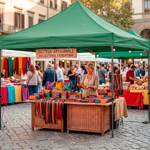 Gazebo Professionale 3x3 M Richiudibile Automatico In Acciaio Con Telo Oxford 1200D PVC Impermeabile e Anti UV A Fisarmonica con Sacche Verde