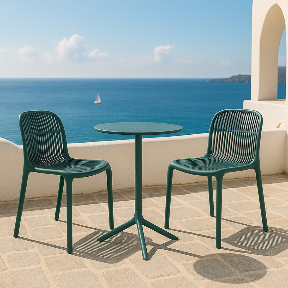 Set da 4 sedie da giardino in polipropilene verde – Sintra