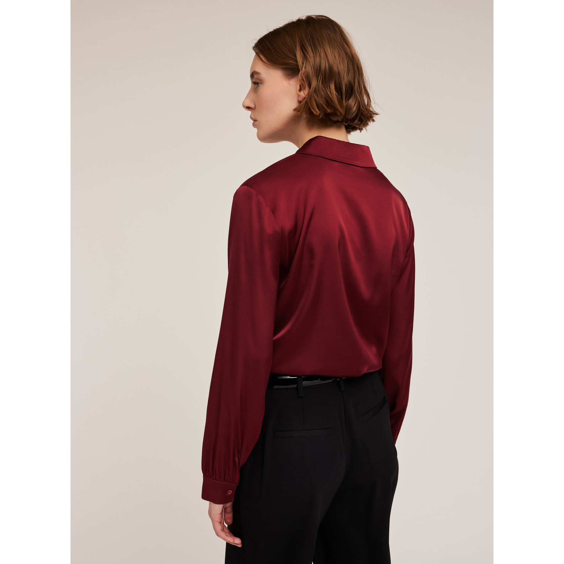 Motivi - Camisa de satén - Burgundy