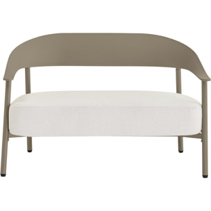 Canapé de jardin en plastique et métal "Céora" - 2 places - Taupe