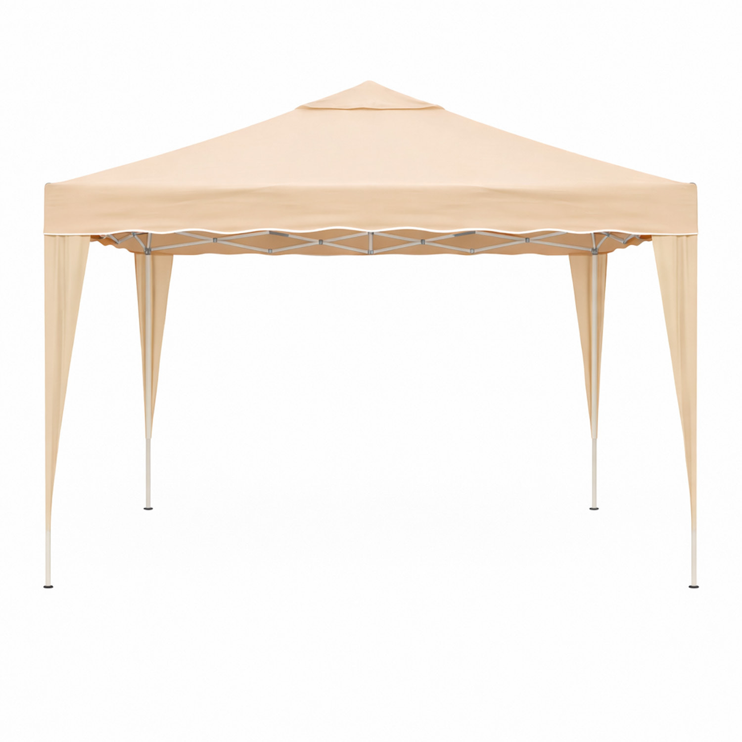 Gazebo Pieghevole 3x4 M in Acciaio con Telo Idrorepellente 160 g/m² Anti-UV Struttura Robusta Apertura Rapida con Borsa e 4 Sacche Beige