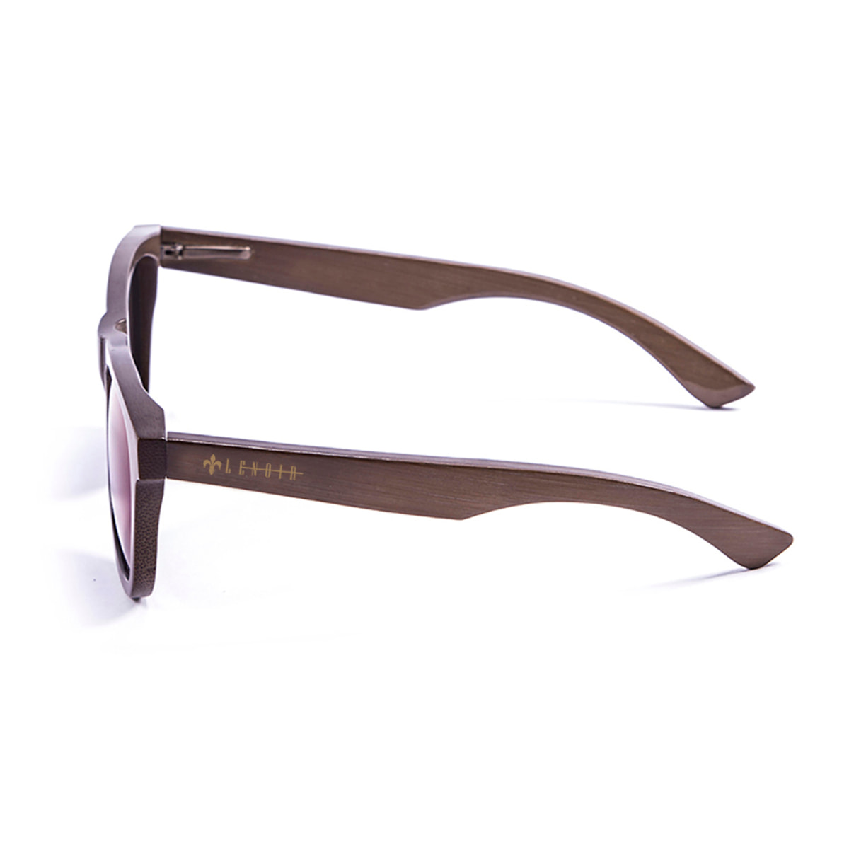 Gafas de sol LENOIR PURE - Bambú marrón oscuro / Polarizada verde revo