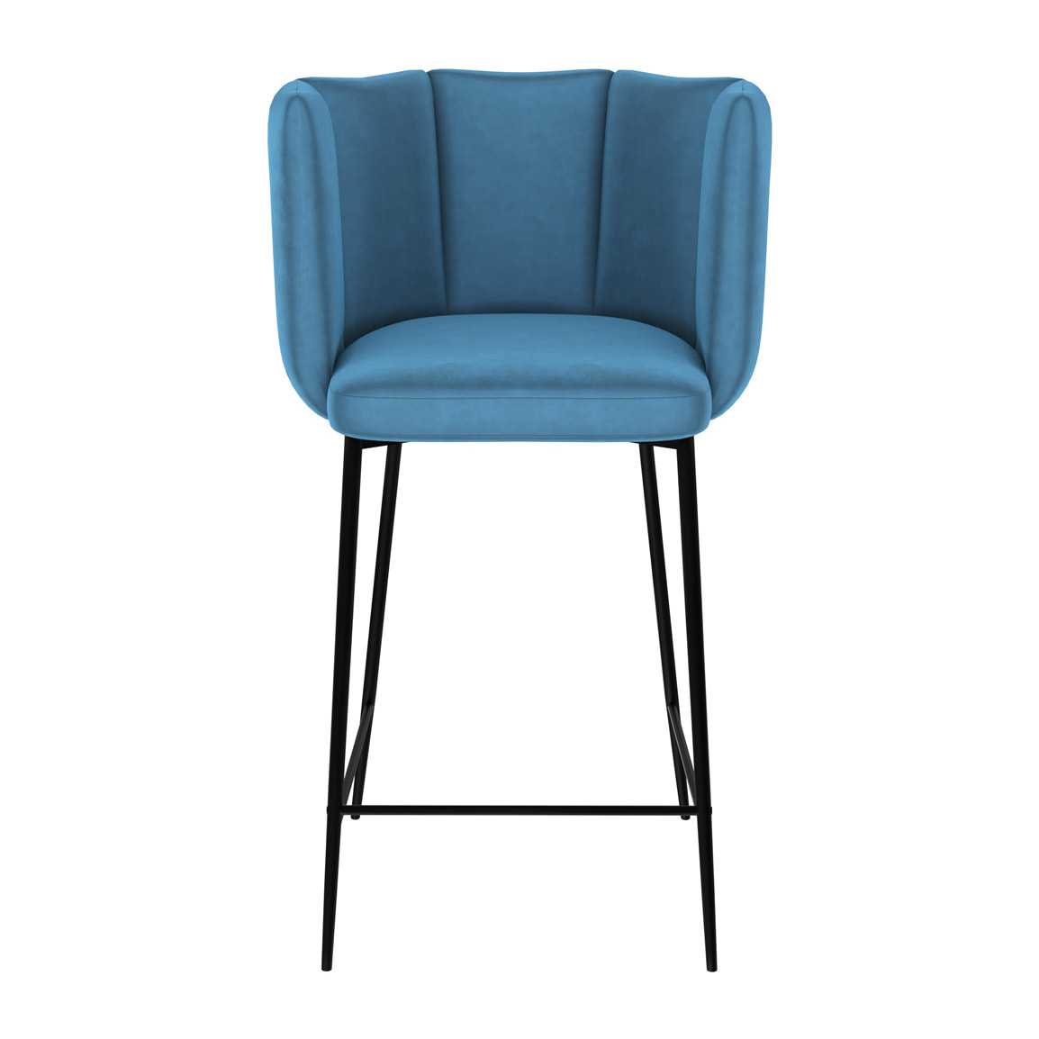 Chaise de bar Rosy en velours bleu 67 cm (lot de 2)