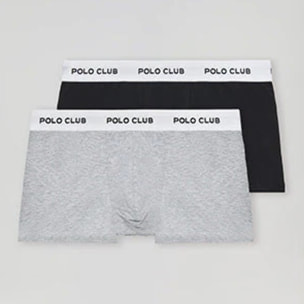 Pack di due boxer neri e grigi con logo Polo Club