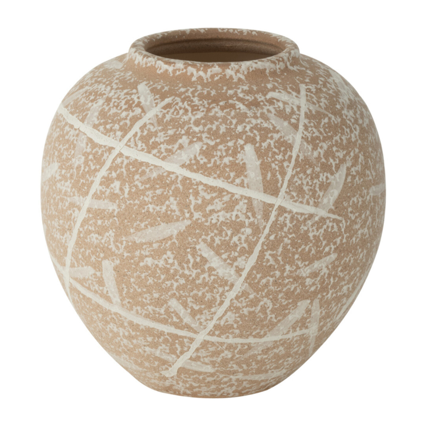 J-Line vase Dune Rond - céramique - beige/blanc - Ø 21 cm