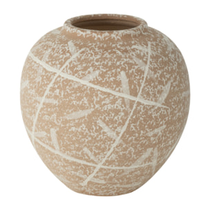 J-Line vase Dune Rond - céramique - beige/blanc - Ø 21 cm