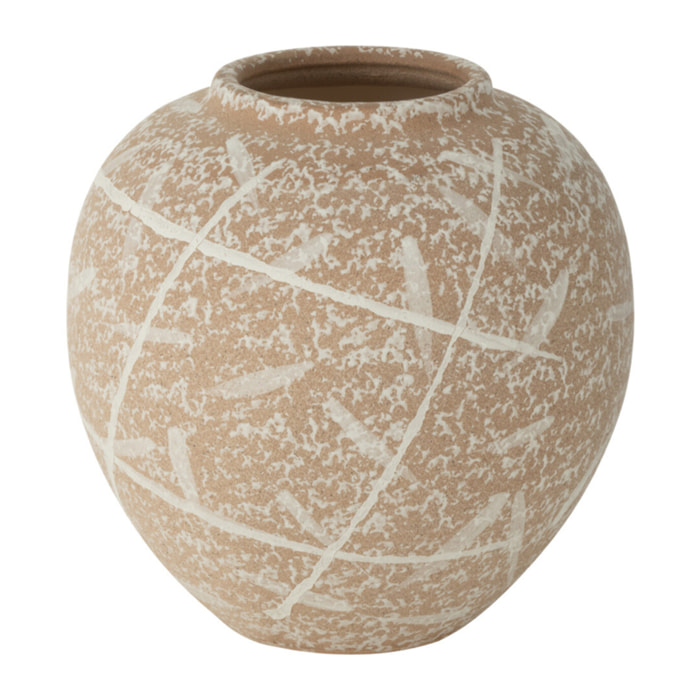 J-Line vase Dune Rond - céramique - beige/blanc - Ø 21 cm