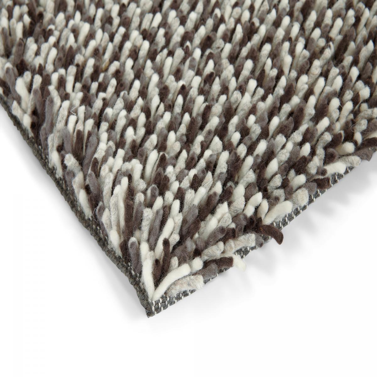 Tapis longs poils shaggy tissé en laine motif uni PIWA