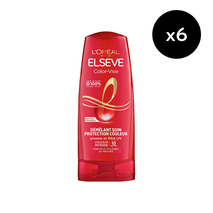 Lot de 6 - L'Oréal Paris Elseve Color Vive Démêlant Soin Cheveux Colorés 300ml