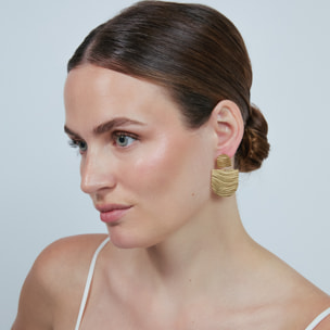 Pendientes Sata acabado oro amarillo 18k