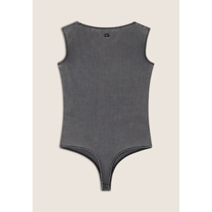 Body senza maniche in jersey TENCEL™ effetto denim