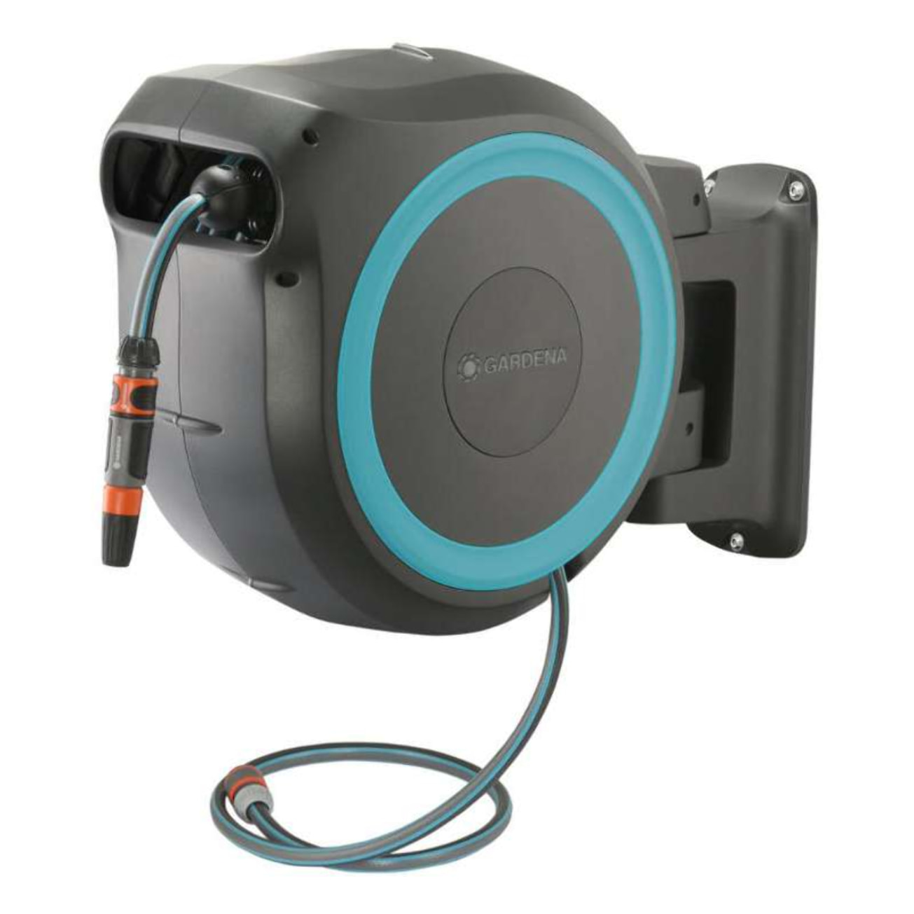 Dévidoir automatique mural RollUp XL - 35 m - Bleu turquoise - GARDENA - 18630-20