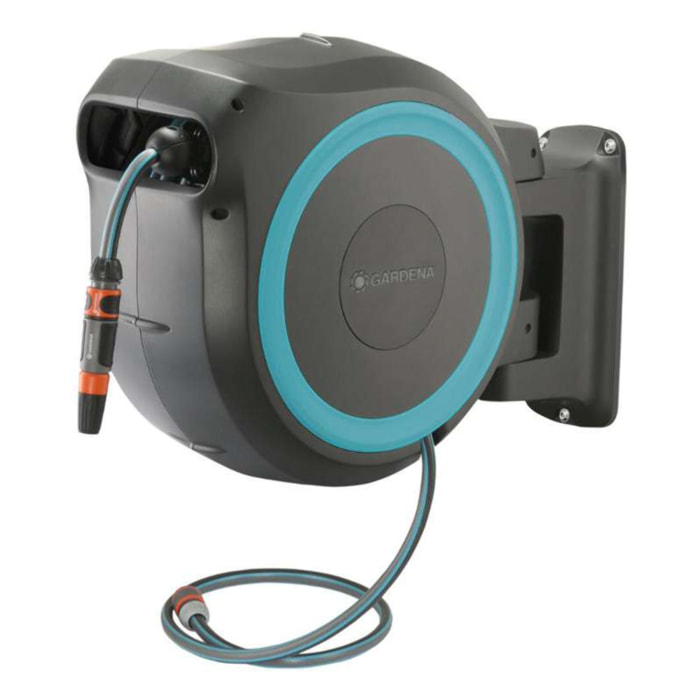 Dévidoir automatique mural RollUp XL - 35 m - Bleu turquoise - GARDENA - 18630-20
