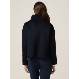 Oltre - Giubbotto in panno misto lana - Blu