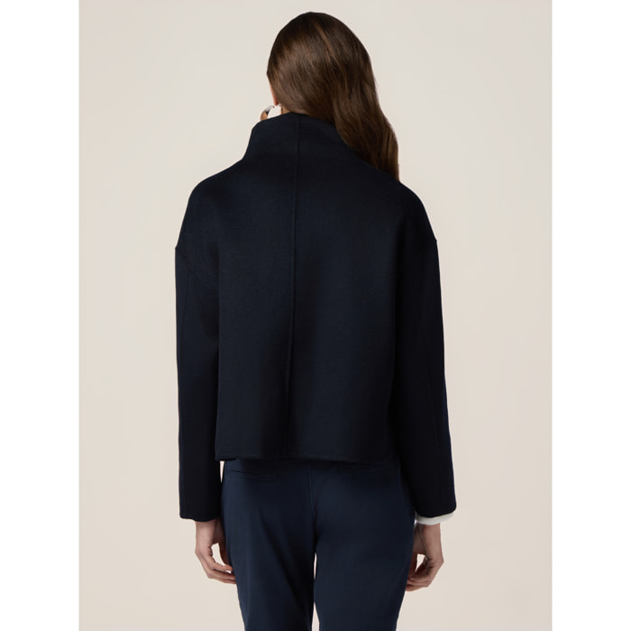 Oltre - Giubbotto in panno misto lana - Blu