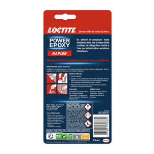 Pack de 2 - Loctite - Colle Epoxy Rapide 5 Min Invisible Seringue 25Ml