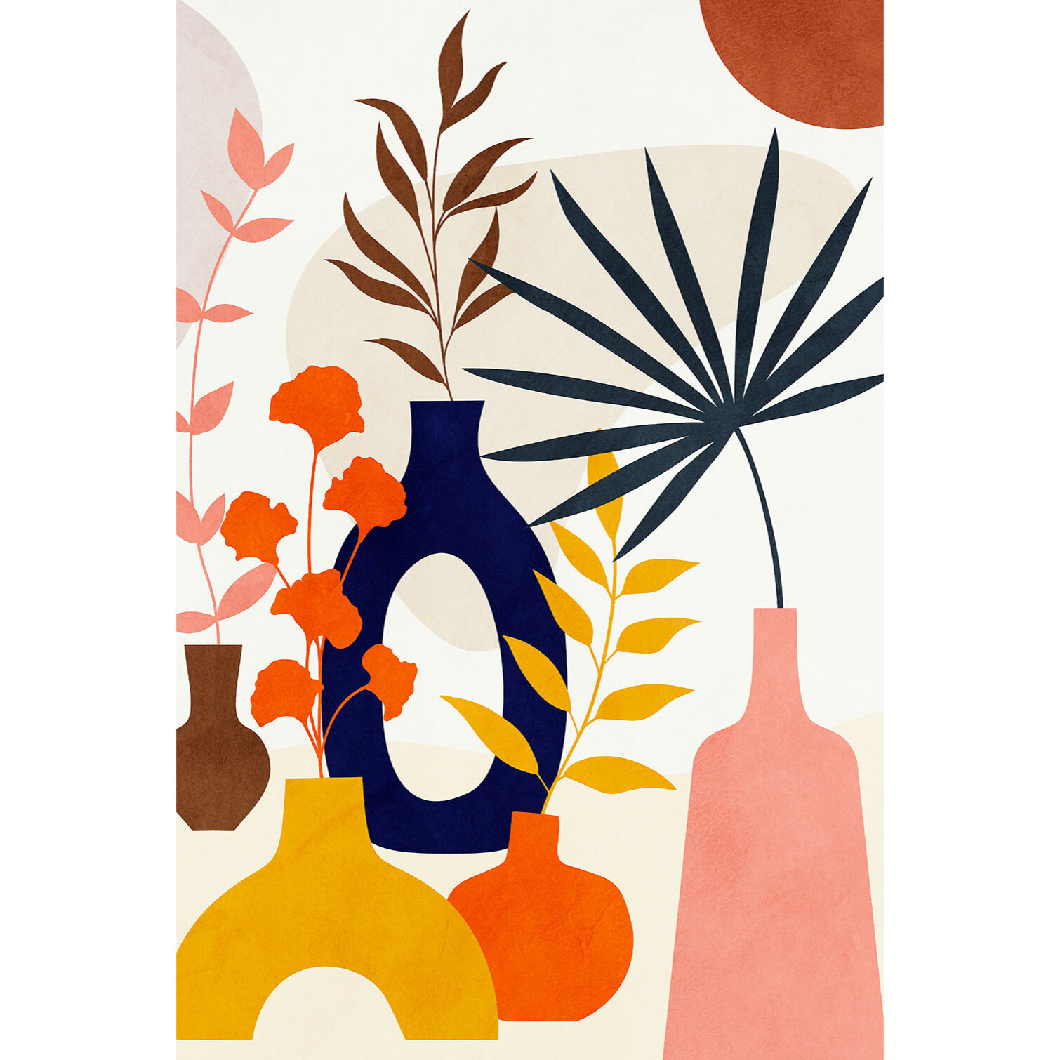 Tableau nature morte bouquets en été  Toile imprimée