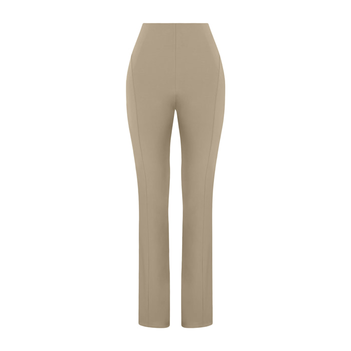 Pantaloni WR.UP flare vita alta in cotone con impunture