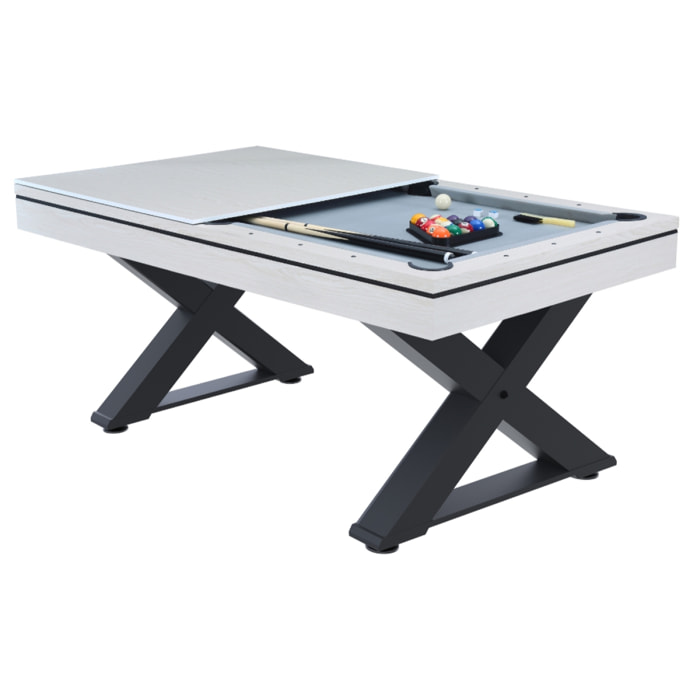 Table multi-jeux, ping-pong et billard en bois blanc  ARIZONA