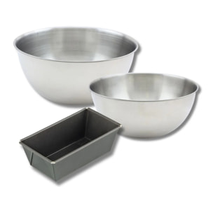 Set pâtisserie avec mini moule à cake 20 cm, 2 bols à mixer et 1 spatule Zenker
