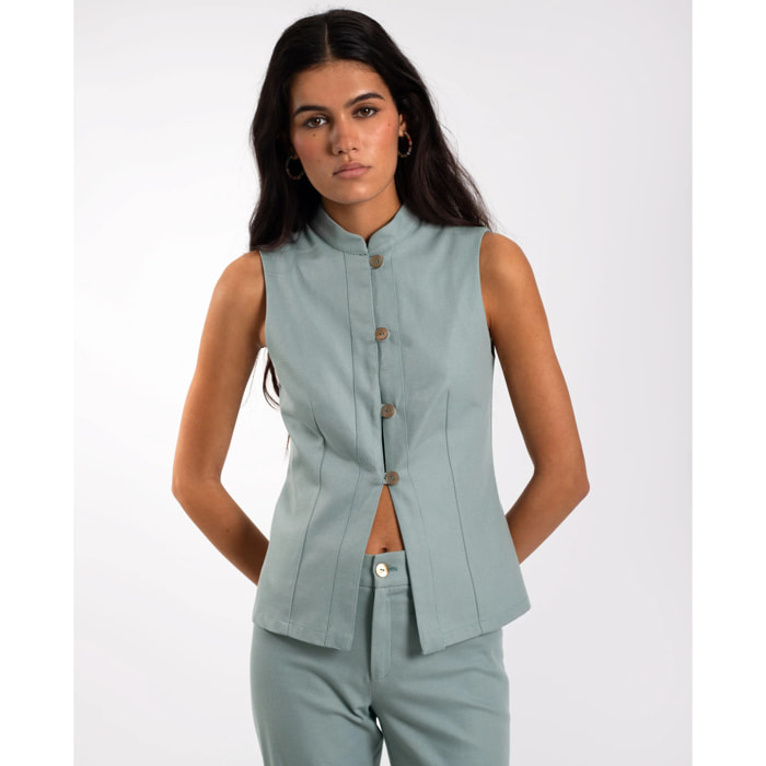 Chaleco de mujer con botones delanteros