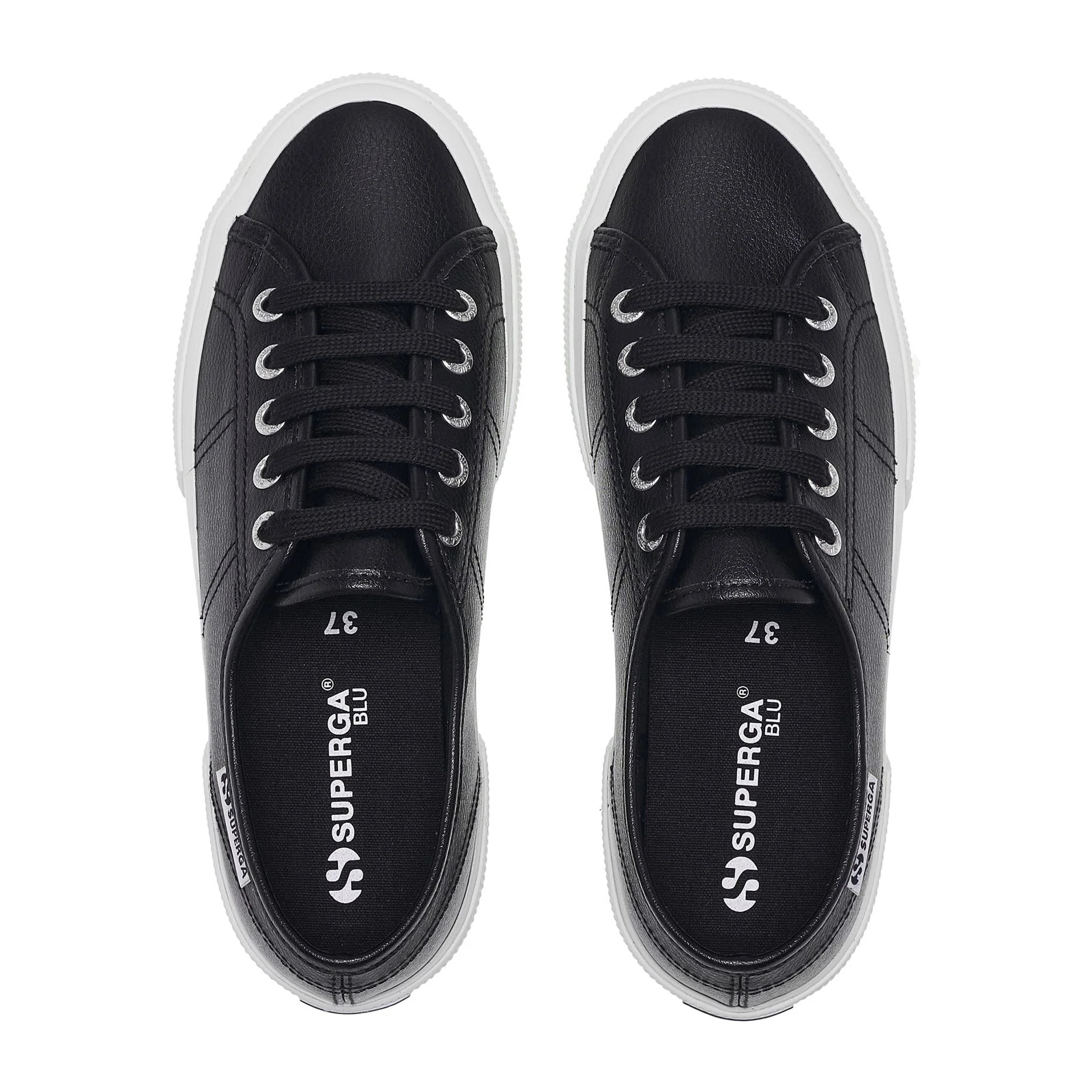 Le Superga Uomo Donna Nero 3750 Vegan Tumbled Material Leggera