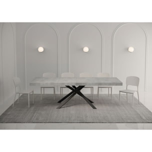 Mesa extensible 90x140/244 cm Karida Premium cemento patas antracita