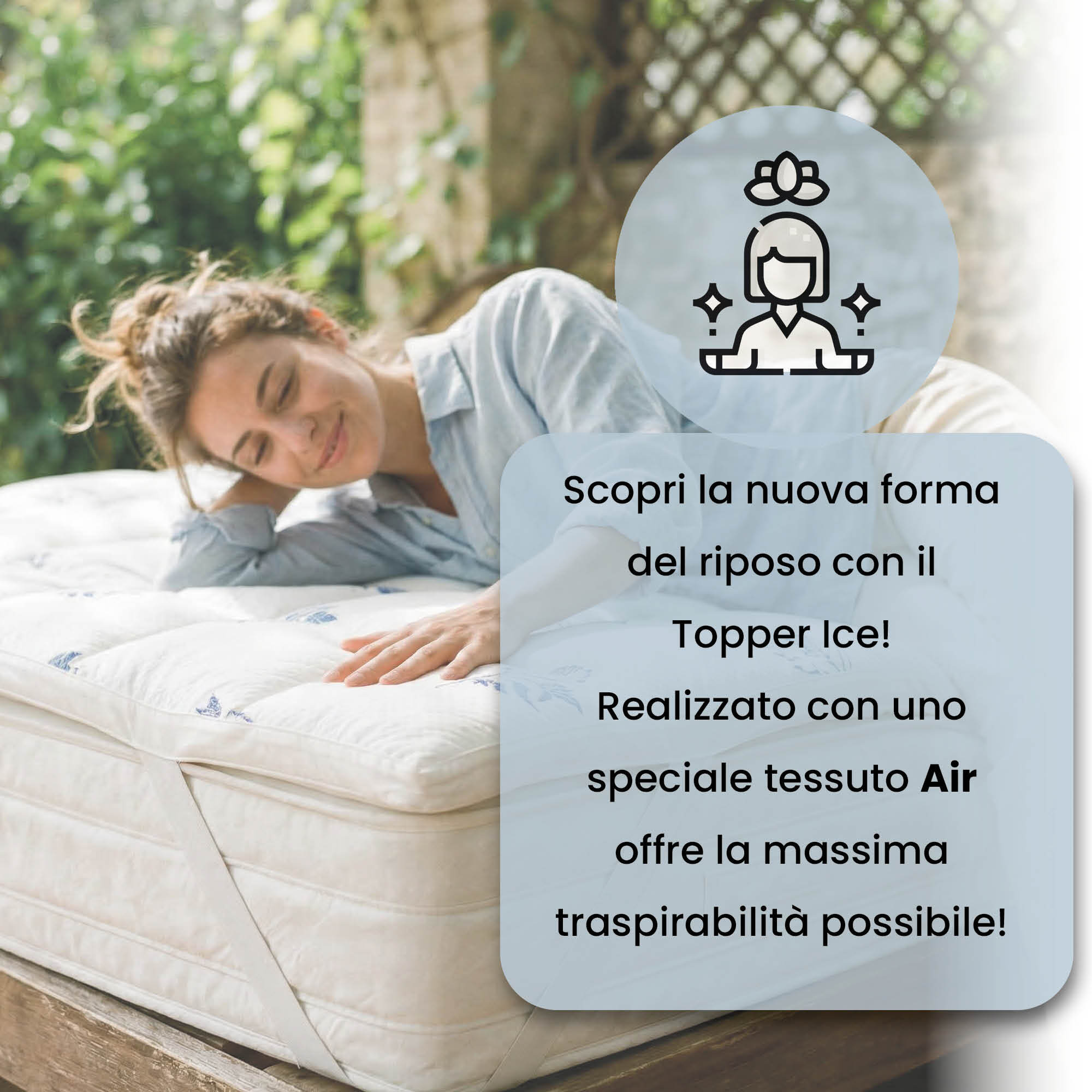 TOPPER AIR TRASPIRANTE CON ELASTICI