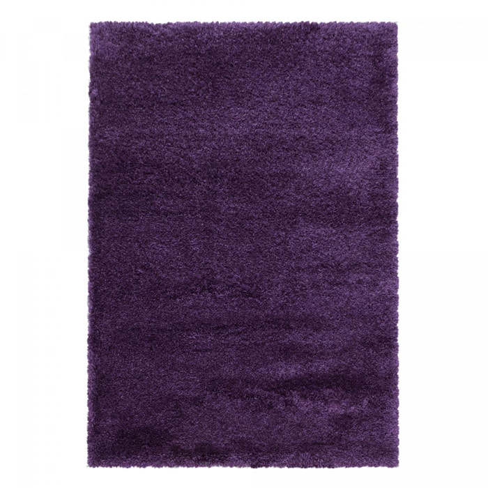 Tapis longs poils shaggy tissé motif uni TENI