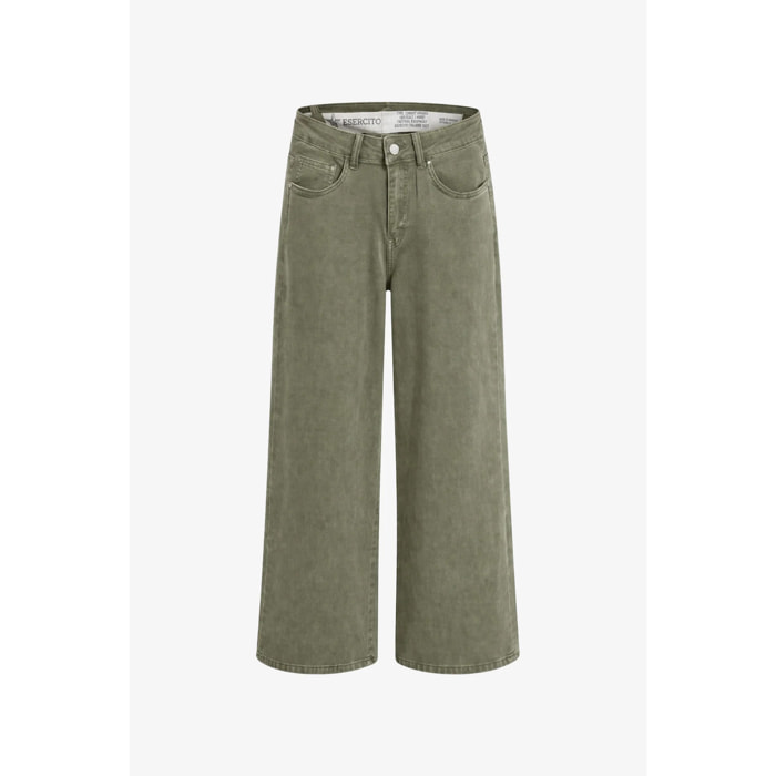 Pantaloni Esercito wide leg verdi donna