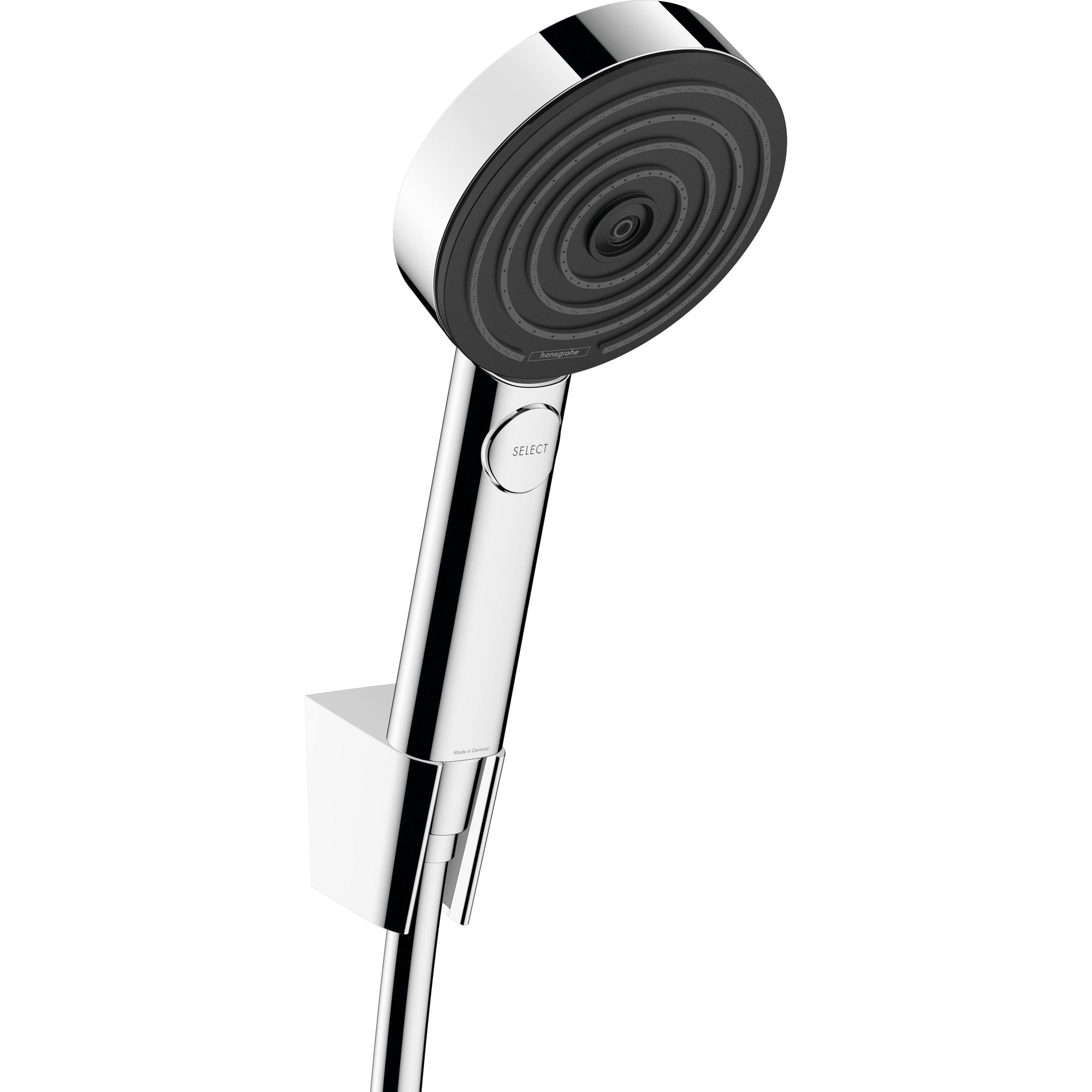 Pulsify Select S Ensemble support mural et douchette 105 3 jets Relaxation avec flexible 125 cm chromé