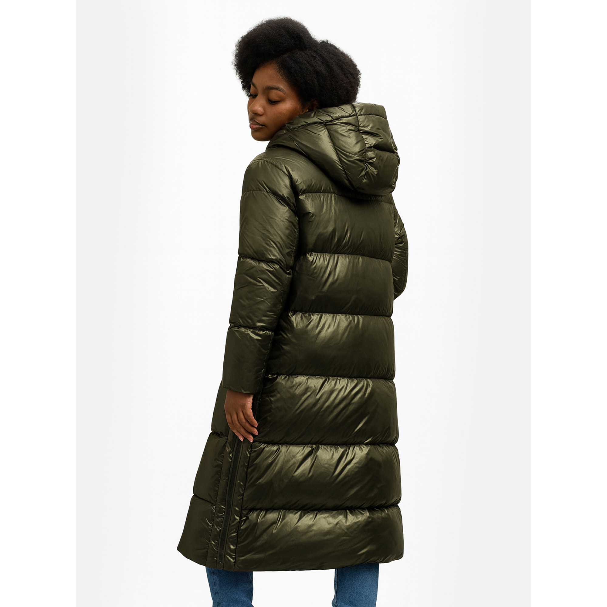 Abrigo para mujer ECOON Niza long jacket - Khaki