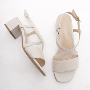 SANDALO FASCIA E INCROCIO PANNA