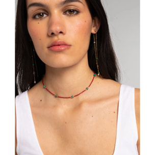 Collar de mujer con abalorios multicolor