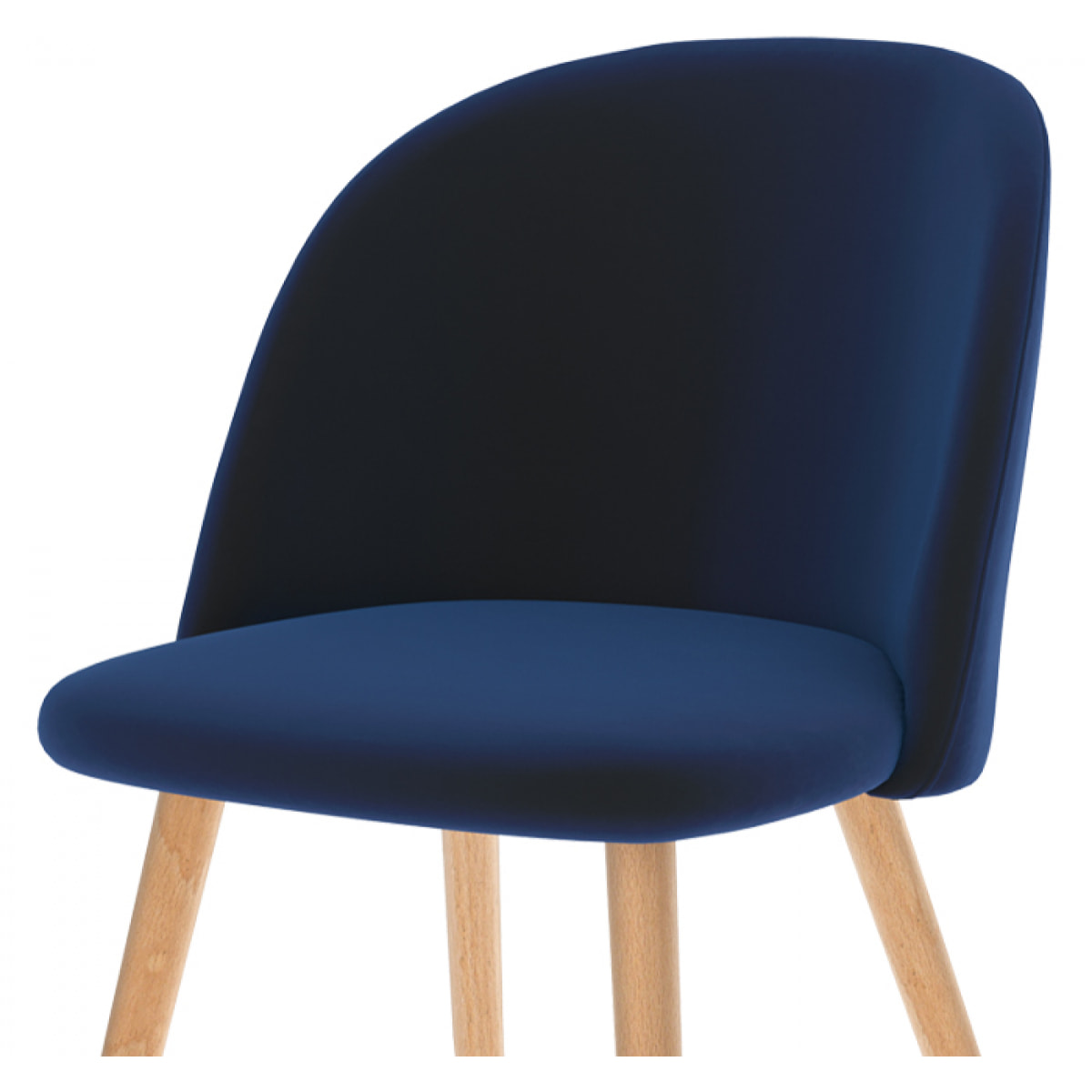 Lot de 2 chaises en velours bleu foncé et pieds en métal - Cozy