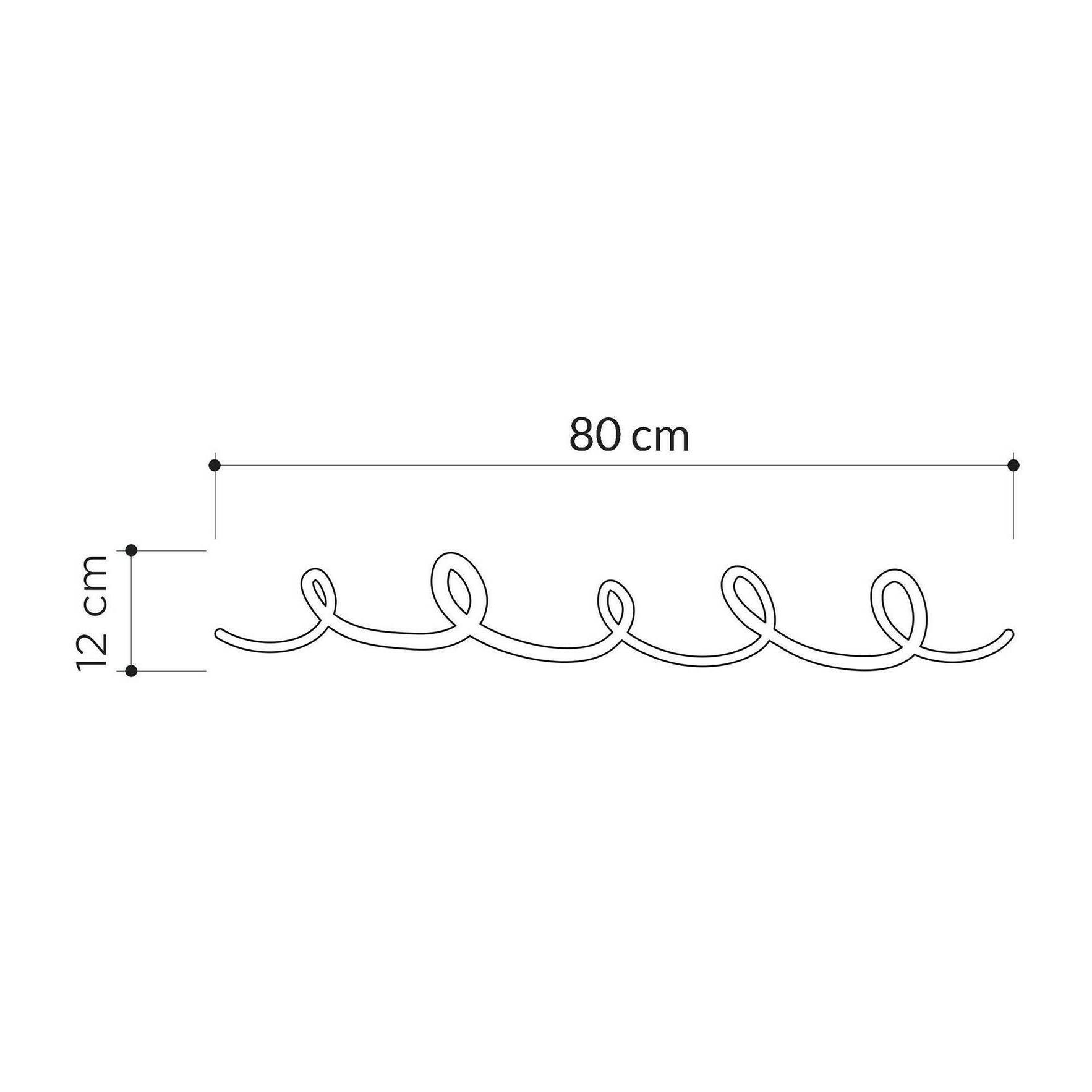 Appendiabiti Dgiuntol, Attaccapanni, Portabiti multiuso, Appendiabiti da parete, 80x5h12 cm, Nero