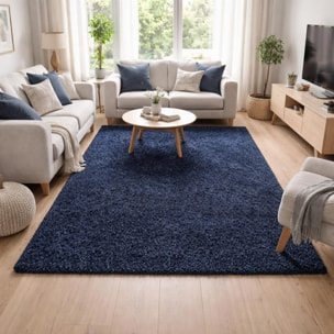 Tapis poils longs shaggy tissé motif uni ZASIVE