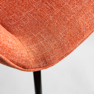 Silla de poliéster en color naranja de 63x62x81cm