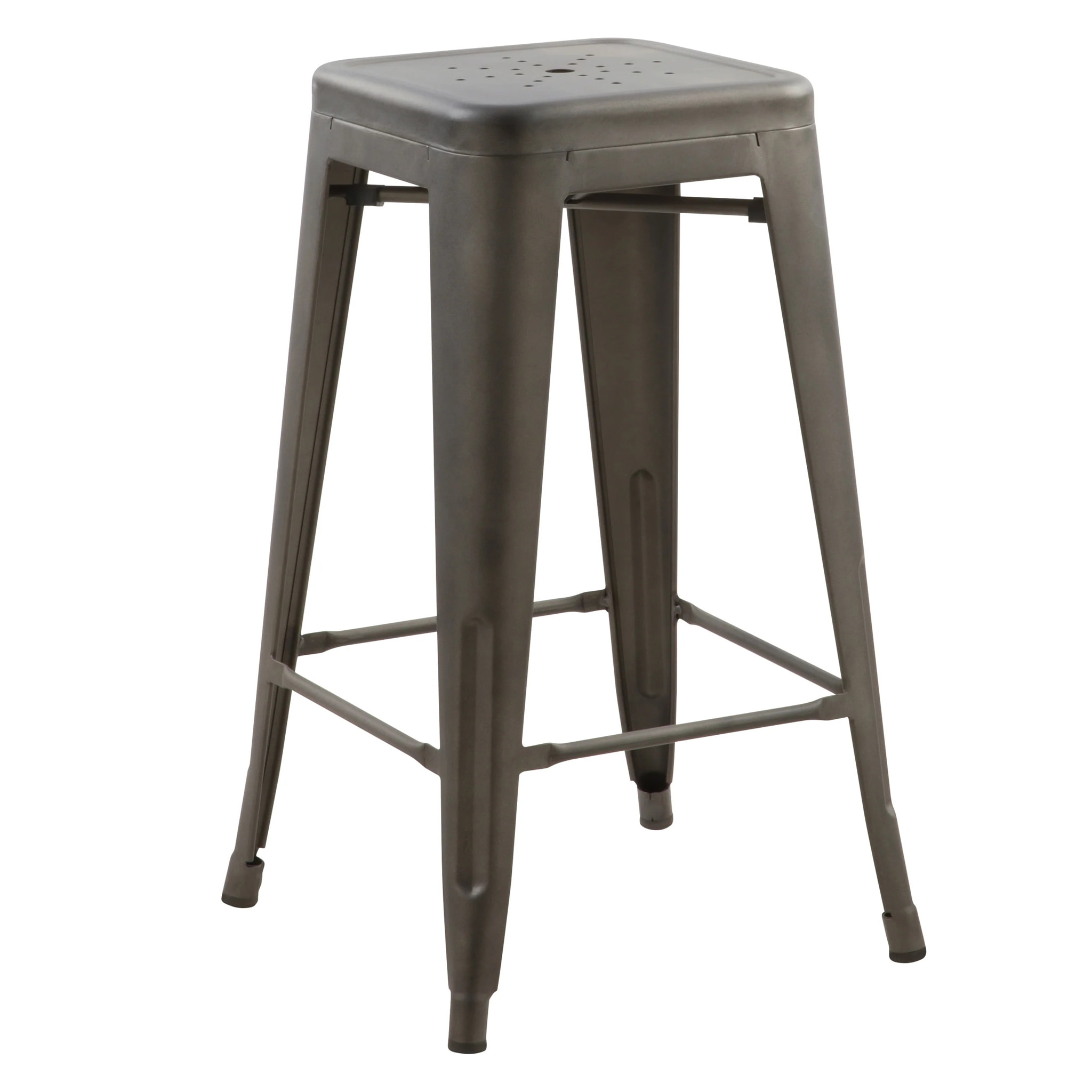 Lot de 2 tabourets pour îlot central 66 cm en métal gris mat - Indus