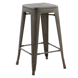 Lot de 2 tabourets pour îlot central 66 cm en métal gris mat - Indus