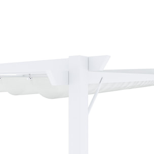 Gazebo Pergola 3x4 M Pergolato Con Telo Bianco Impermeabile Retrattile Richiudibile Struttura In Acciaio Per Giardino Terrazzo Piscina Esterno Fiere