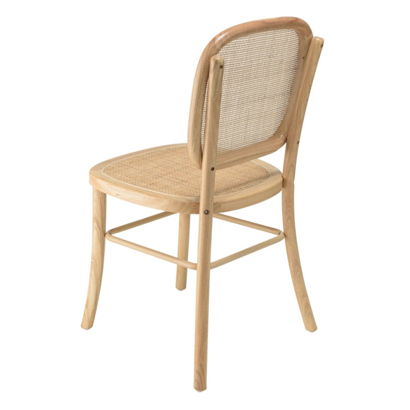 AGATHE - Chaise en bois d'Hévéa, dossier et assise en rotin naturel