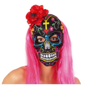 MÁSCARA KATRINA CON ROSA Y ARAÑA