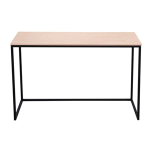 Mesa de escritorio con estructura metálica en negro y roble salvaje 120x60 cm Mia Roble salvaje - Negro