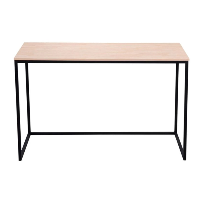 Mesa de escritorio con estructura metálica en negro y roble salvaje 120x60 cm Mia Roble salvaje - Negro