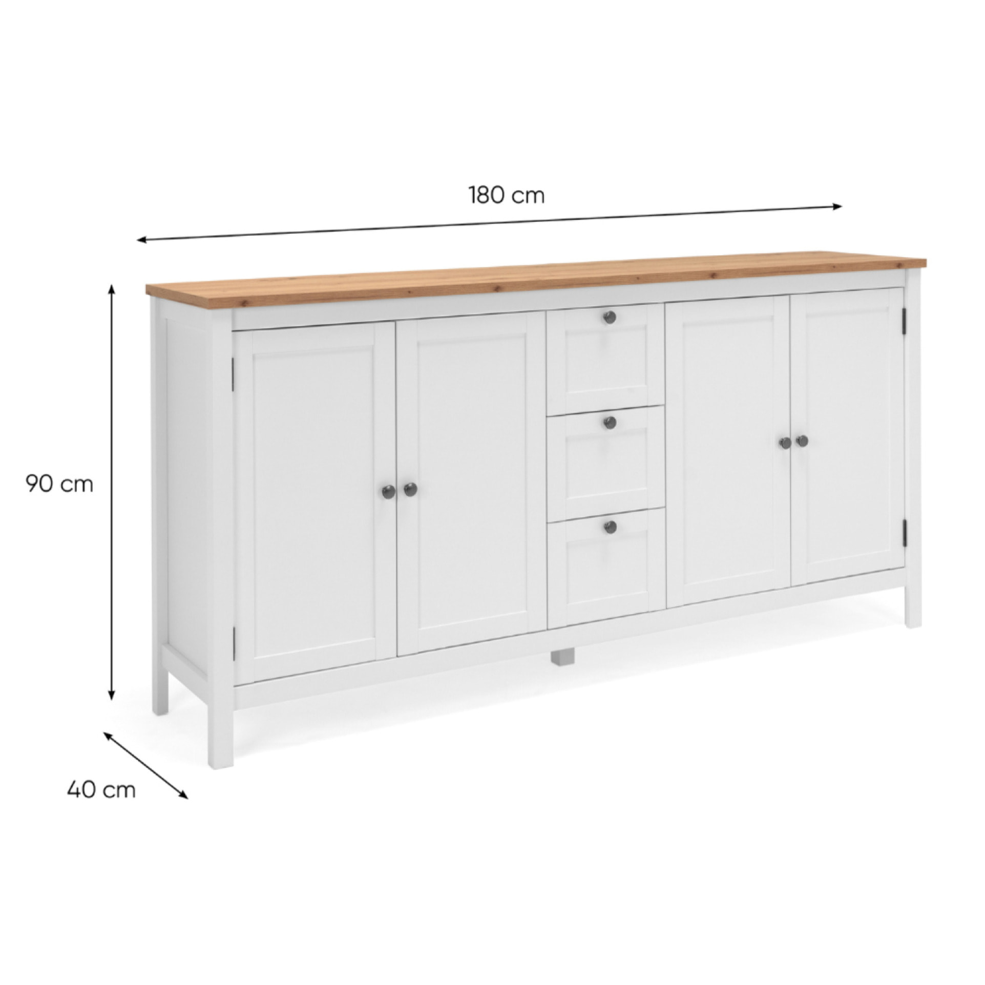Buffet scandinave avec rangements 180cm ARANDAR