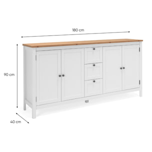 Buffet scandinave avec rangements 180cm ARANDAR