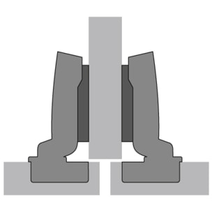 Charnière HETTICH Sensys 8631i - Base 3 mm TH 52 - À visser - 9090270